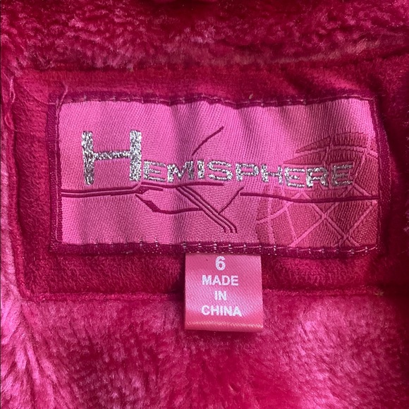 Girls Y2K Kids Pink Hooded Jacket Sz 5 Vegan Suede Leather Warm Winter Long Coat - Picture 5 of 7